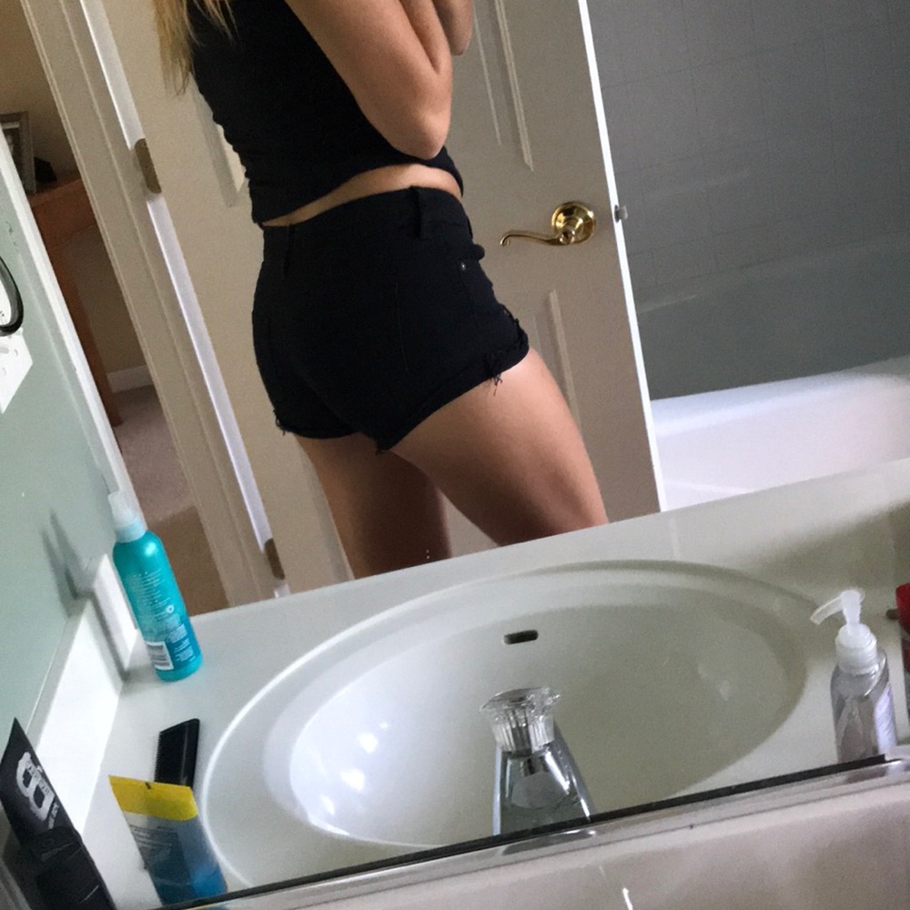 black shorts